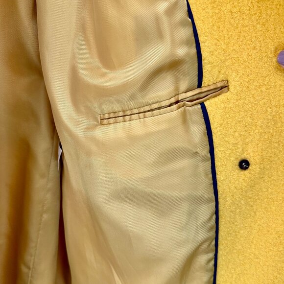 Talbots Mustard Yellow Wool Coat Size 16 - Double Breasted Blazer Coat - Picture 6 of 12